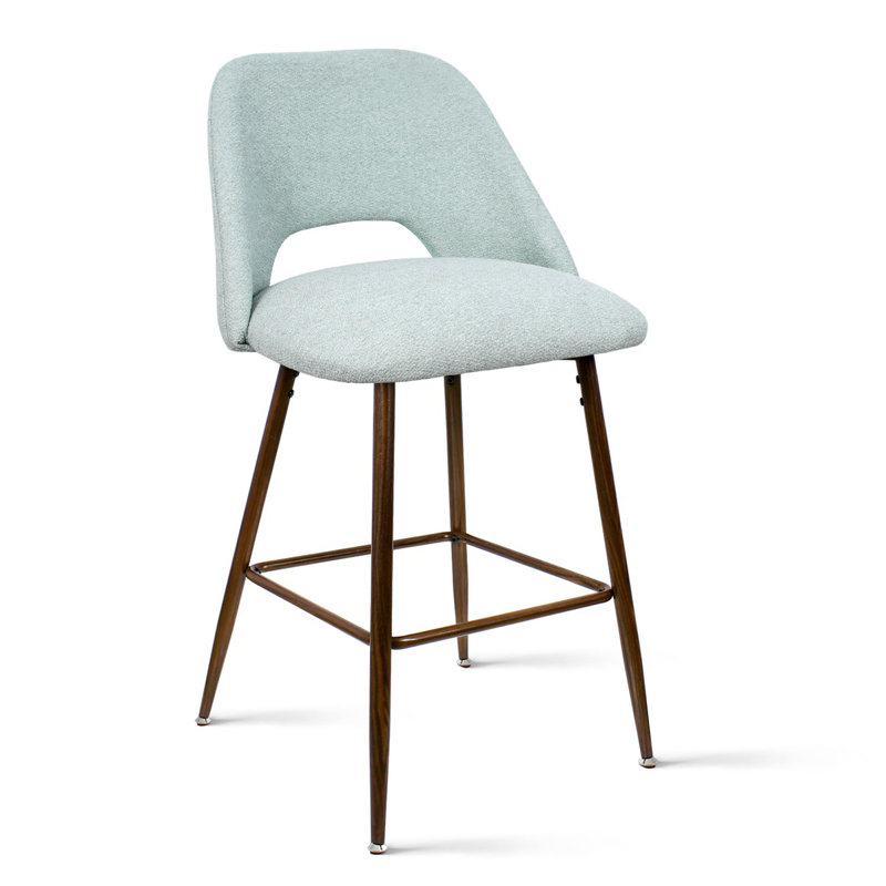 Tabouret de comptoir rembourré H 26 po Berneta, Turquoise, 2