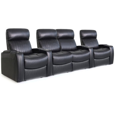 Berwyck Faux Leather Home Theater Seating with Cup Holder
