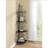 Cappuccino 4-shelf Corner Bookcase