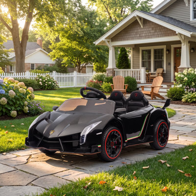 Voiture 12 V Lamborghini sous licence avec lumières DEL, télécommande, musique
