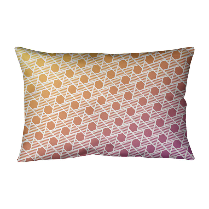 Katelyn Elizabeth Geometric Reversible Throw Pillow, 14" x 20", No Fill, Yellow/Purple