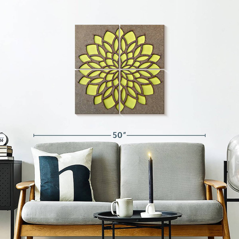 Yellow Mandala, 26" H x 26" W