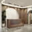 Vintage Rectangular Front Desk with LED Light Strip and Versatile Storage Solutions