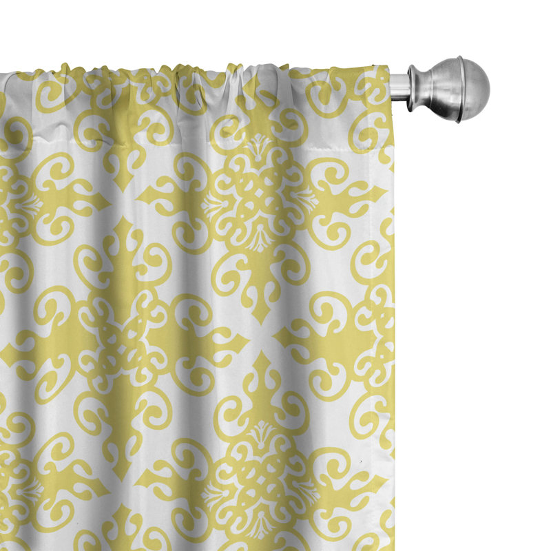 Damask Semi-Sheer Rod Pocket Curtain Panels, 28" x 84"