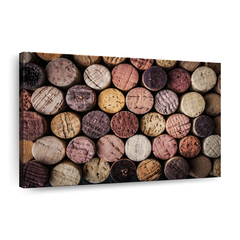 «Wine and Alco Collection of Wine Corks», reproduction sur toile, H 26 po x l 39 po x P 1,25 po