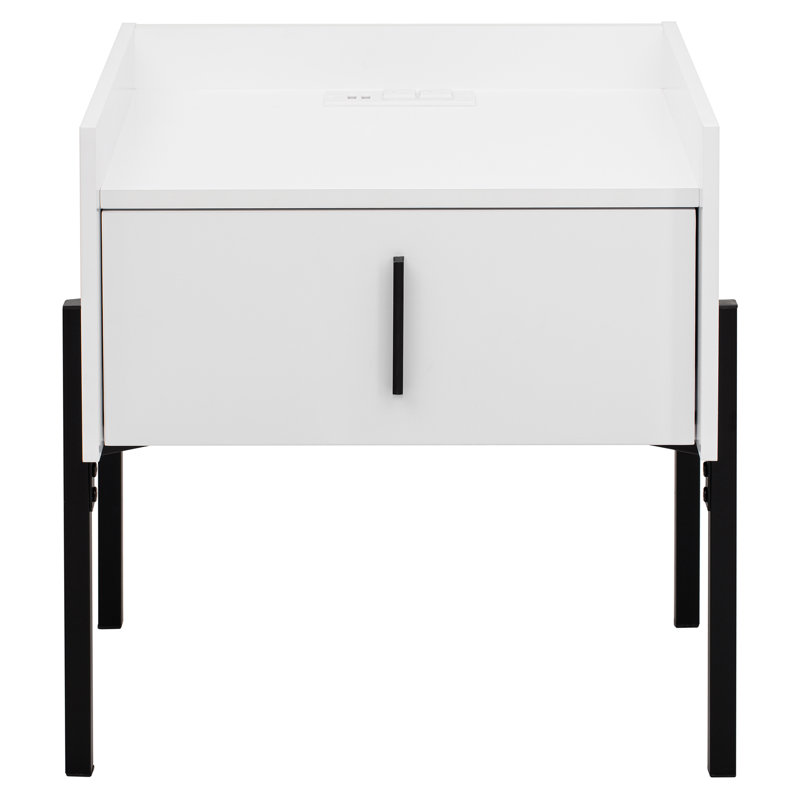 18.3'' W Nightstand, Black/White