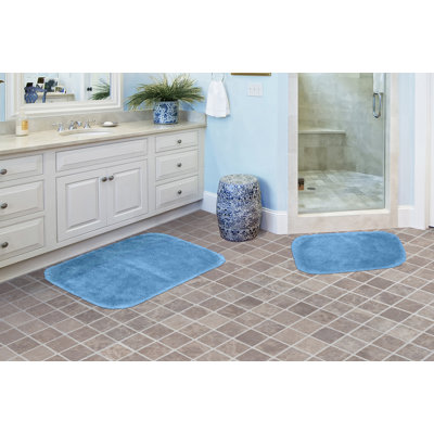Billy-Dean Nylon 2 Piece Bath Rug Set with Non-Slip Backing