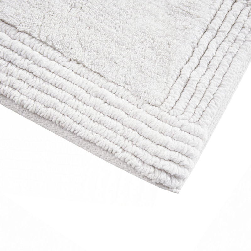 100% Cotton Tufted 3000 GSM Reversible Bath Rug 21X34", White, Single - 34" L x 21" W