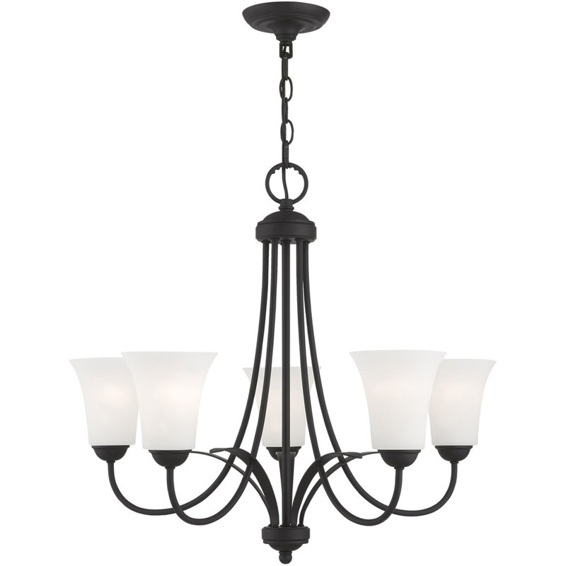 Lustre classique à 5 lumières avec abat-jour