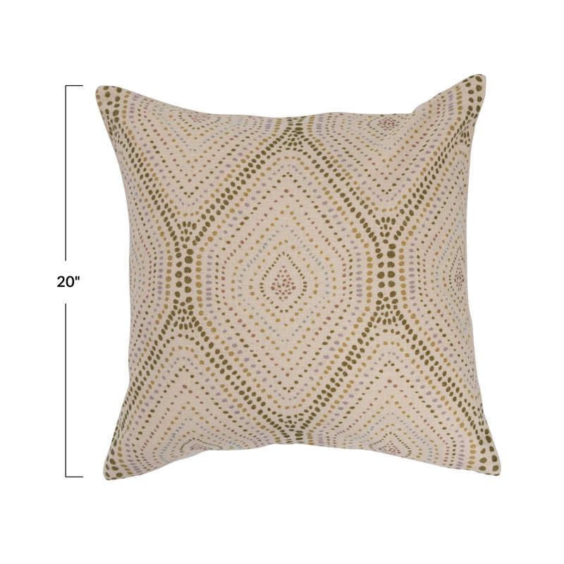  Coussin en coton à imprimé pois