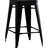 Vintage Backless Metal Bar Stools With 4 Leg Design, 30" Seat, Matte Black, And , Simple For Kitchen Bar, American Design Strong Simple, For