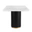 Faux Marble Dining Table for 6, with Metal Pedestal Base-186348821