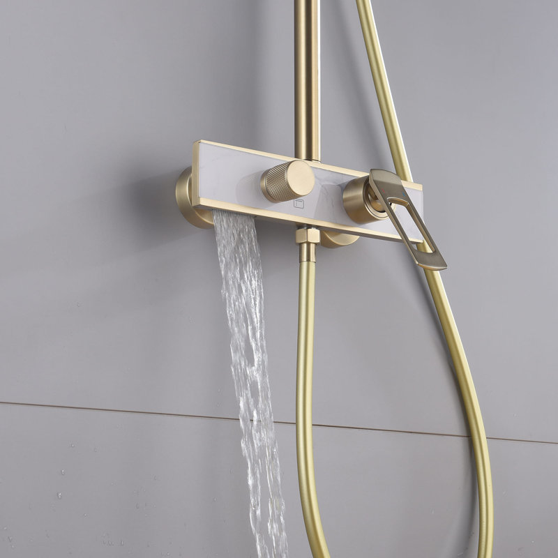 All-In-One Kit with Rough in-Valve, Brushed Gold
