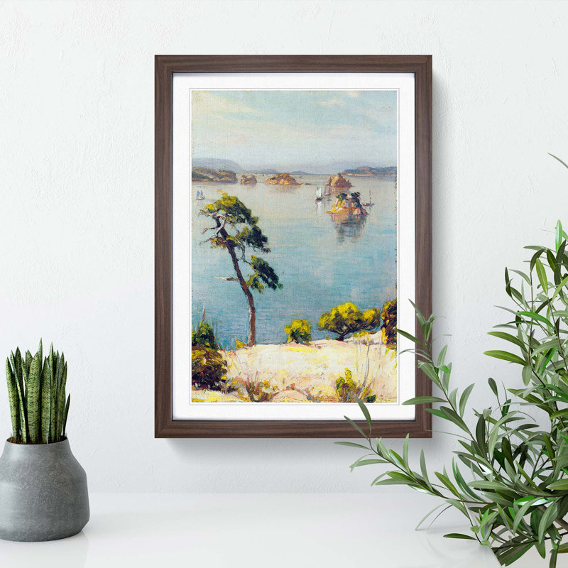 Landshaft by Hiroshi Yoshida - Framed Print, 36cm H x 27cm W x 2cm D, Walnut Framed