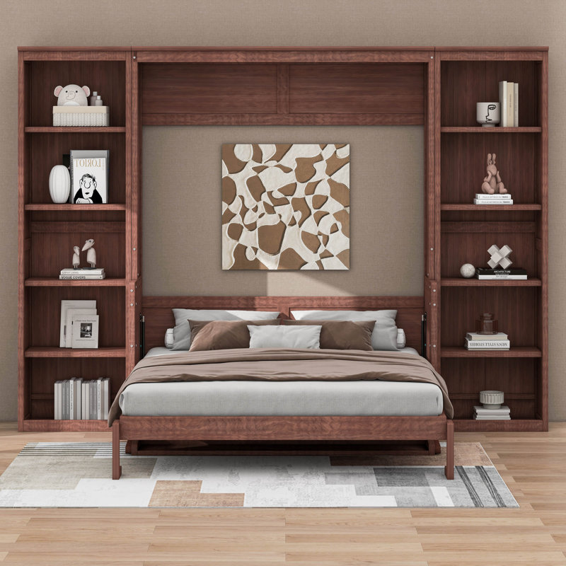 Murphy Bed With Desk And Bookshelf, Queen