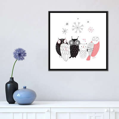 « hibou line-up », impression sur toile