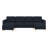 L-Shape Convertible Sectional Sofa With Movable Ottoman-764910353