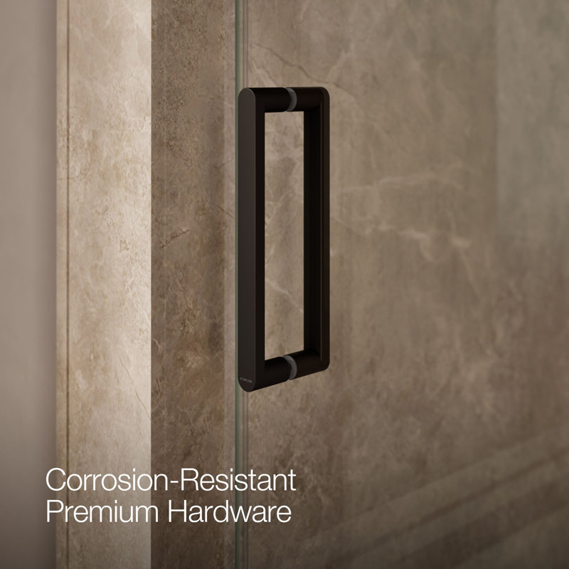 Revel 36'' x 74'' Pivot Shower Door with CleanCoat® Technology, Anodized Dark Bronze
