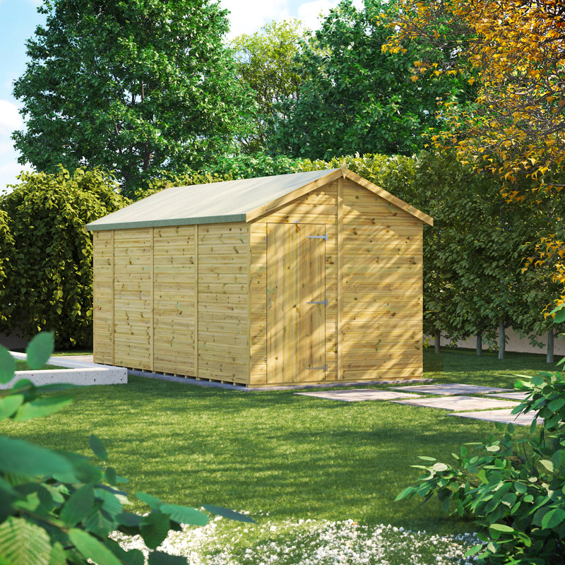 Powersheds 14 x 8ft Premium Pressure Treated Timber Windowless Apex Garden Shed
