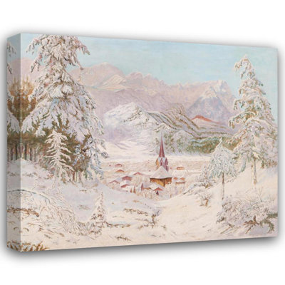 "View of Garmisch-Partenkirchen" by  Eduard Kasparides - Gallery Wrap Canvas Wall Art