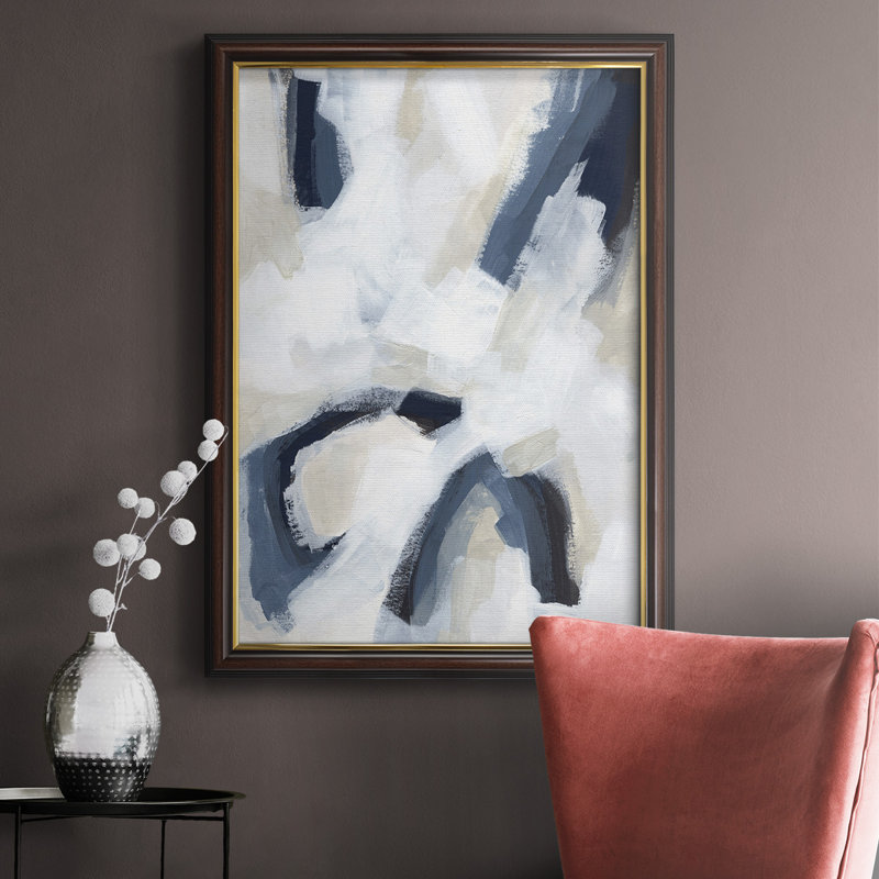 Indigo Imprint II - peinture sur toile encadrée, H 36 po x l 24 po x P 2,5 po