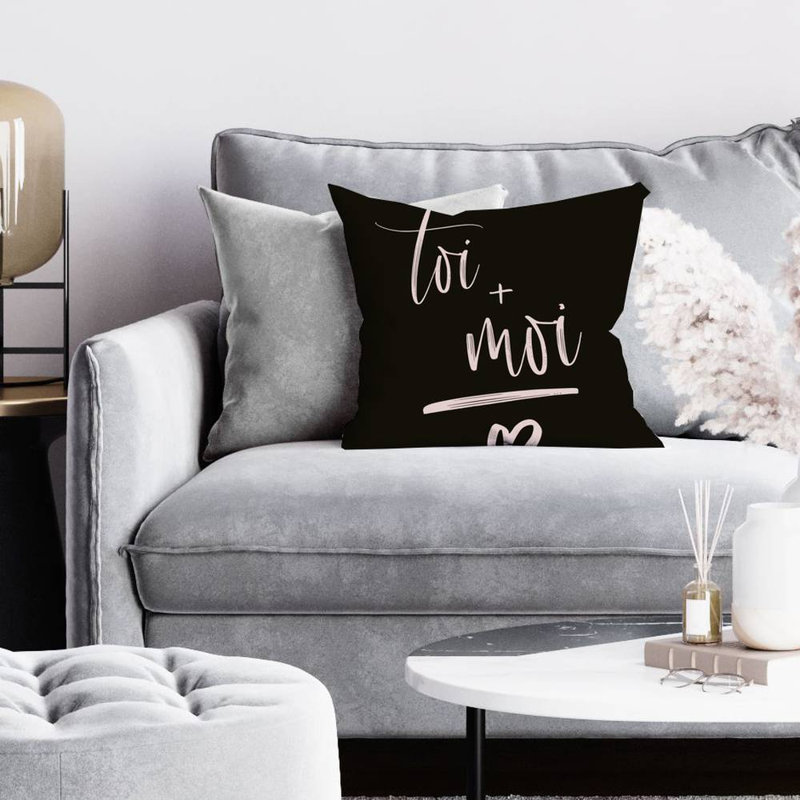 You + me - 16"x16" Throw pillow cover - Poly twill - Print on demand, 16" H x 16" W