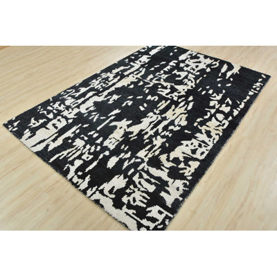 Gabrianna One-of-a-Kind 5'6" X 8' New Age Wool Area Rug in Black