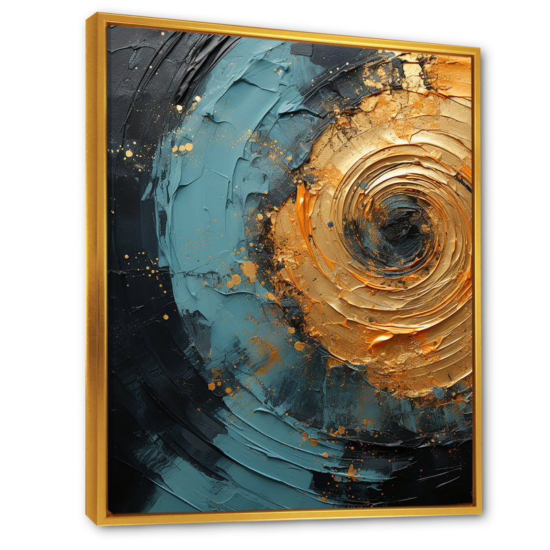 «Desert Mirage Swirl Vortex» sur toile, Cadre flottant doré, H 32 po x l 24 po x P 1 po