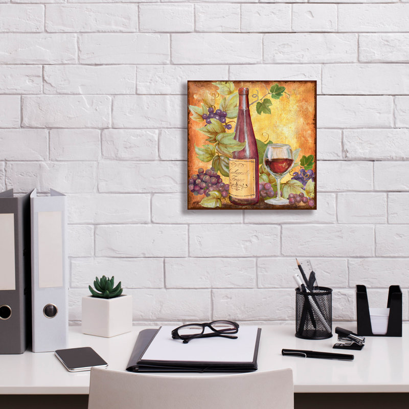 «Grapevine & Wine Red» par Art Licensing Studio, art mural sur toile