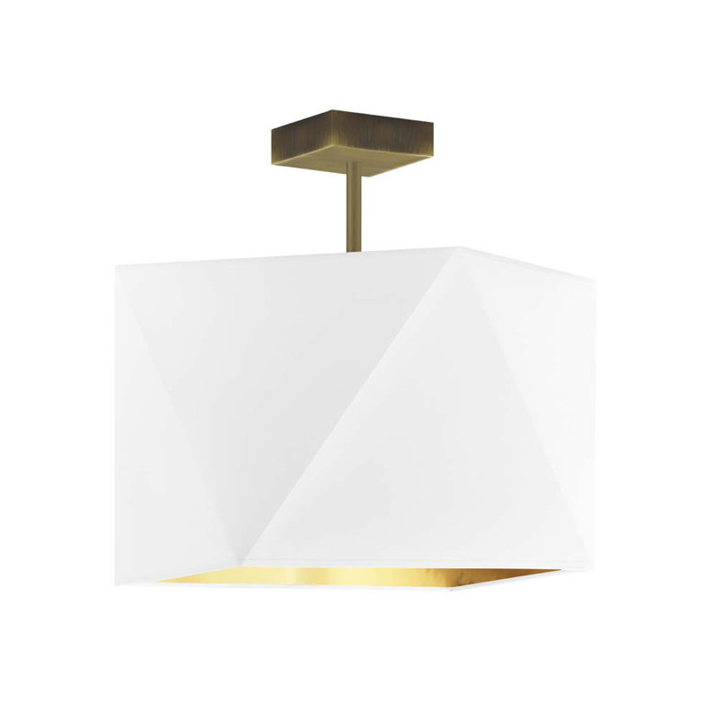 Glisson 1 - Light Square/Rectangle Pendant, Brushed Bronze, White