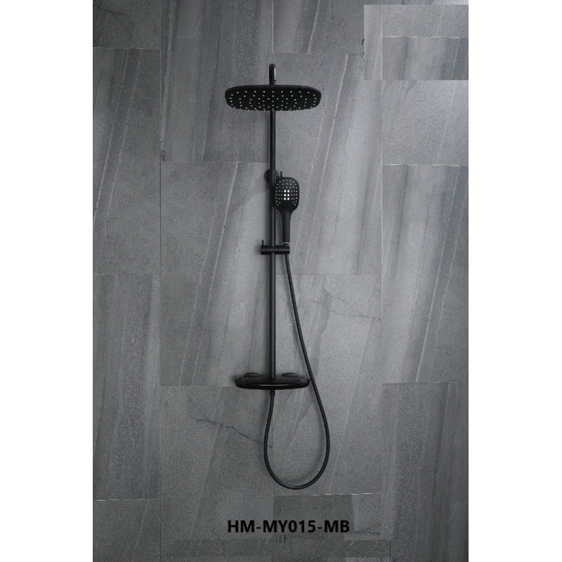 Système de douche complet, Noir mat