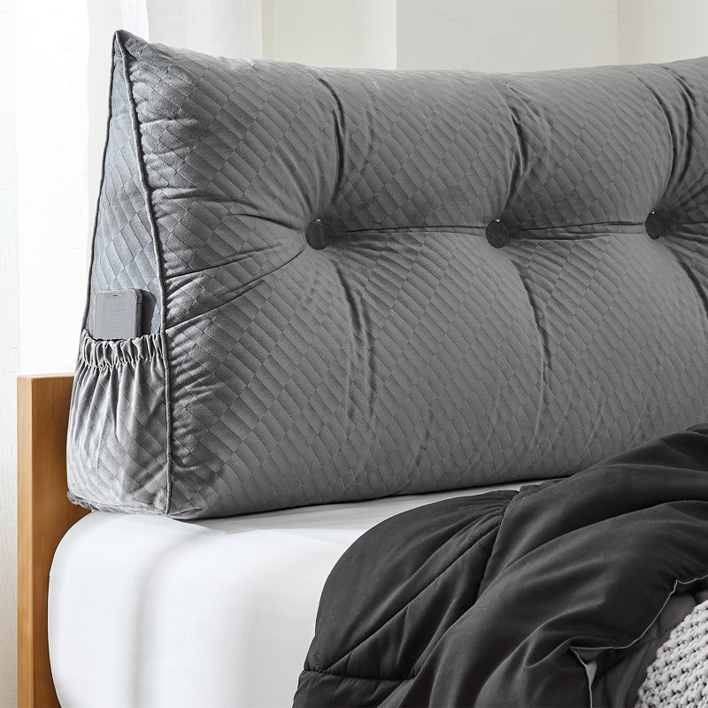 Rainha - Coussin de dossier capitonné Lounger College, Gris