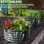 Ensemble de 2 lits de jardin surélevés galvanisés de 4 pi x 18 po - Boîtes à fleurs en métal antirouille et durables pour les légumes, les fleurs et les herbes-1370441403