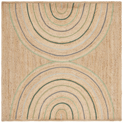 Natural Fiber Flat Weave Jute Pile Rug