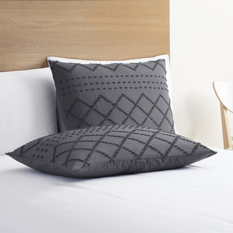 Ensemble de housse de couette Modern Boho, gris, Housse de couette simple + 1 taie décorative stan