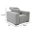 Reno Tori Power Recliner Chair, Grey, Black Low Profile Legs