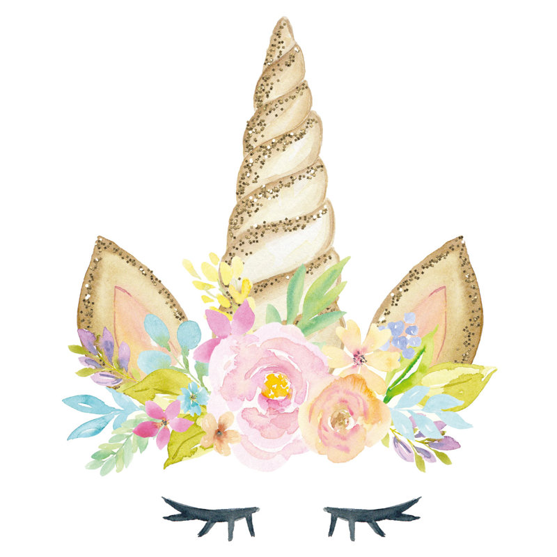 Unicorn Horn Wall Sticker, 42cm H x 35cm W