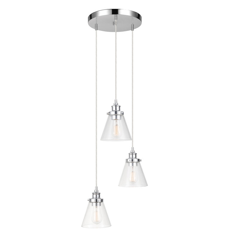 Luminaire suspendu à 3 lumières Ramelot, Argent