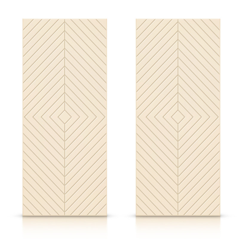 Portes de placard coulissantes à panneaux en bois manufacturé, Beige, 60 po x 84 po
