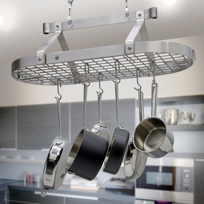 Handcrafted French Oval Ceiling Pot Rack