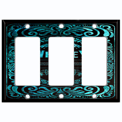 Patterned 3 - Gang Rocker Standard Wall Plate