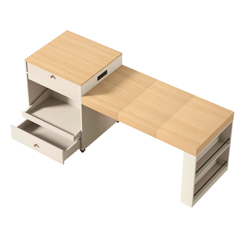 78.8" Rolling Kitchen Island With 3-Stage Extendable Dining Table (Seats 6-8), Built-In Power Outlet, Ample Storage Drawers & Cabinets, Mobile On Wheels - High-Density MDF, Easy Assembly