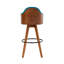 Tabouret de bar rotatif Corrigan Studio® Idan, revêtement en cuir PU, pieds en bambou-333589531