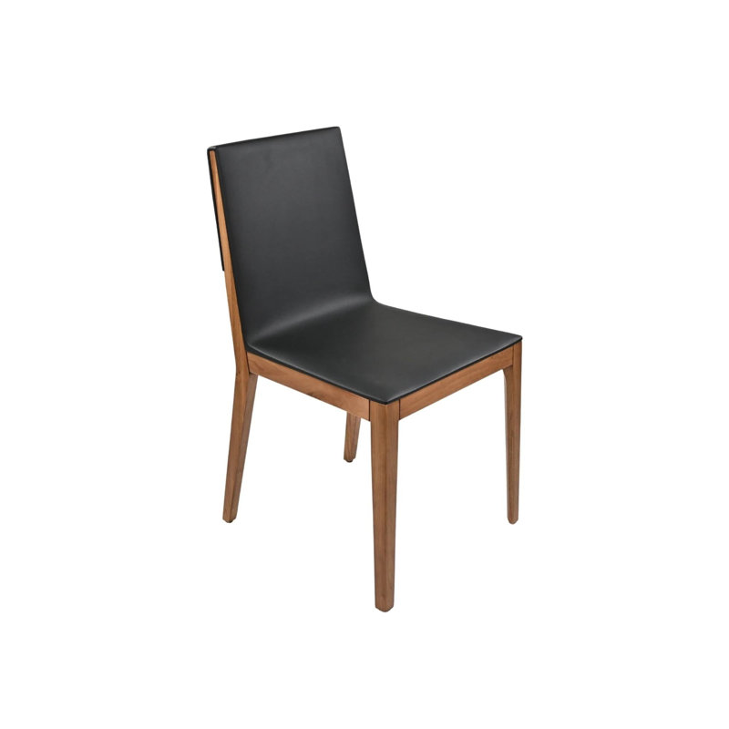 Chaise rembourrée en bois massif Aito, Noir