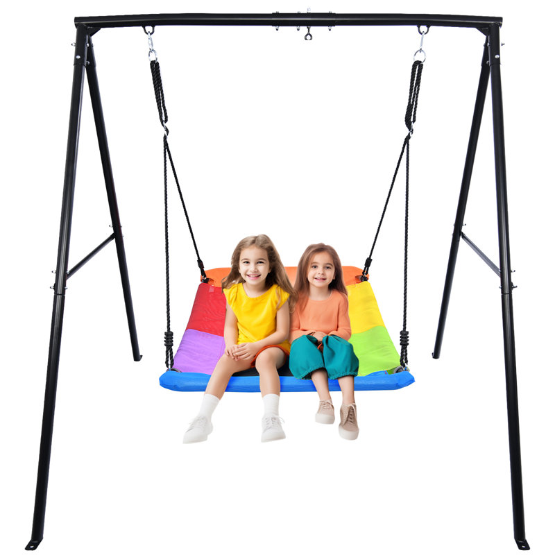 Klo Kick Metal Swing Set with 1 Swing(s), Rainbow