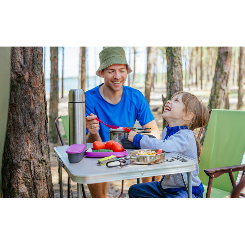 Adjustable Folding Aluminum Table, Lightweight, Portable w/ Handle for Camping, Beach, Office (Large)
