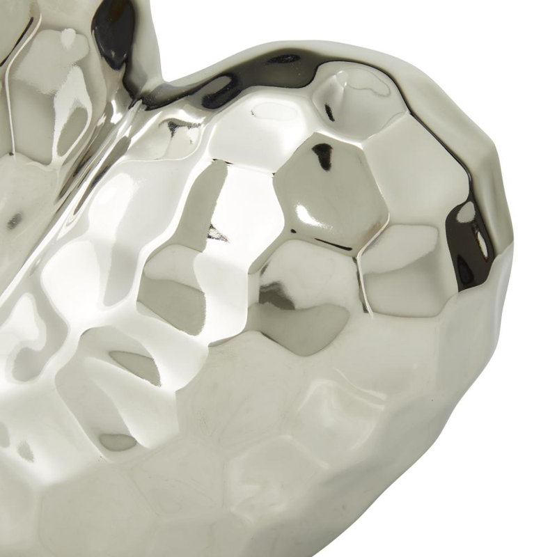 Almera Abstract Figurines & Sculptures, 7.75" H x 8.05" W x 3.45" D, Silver