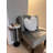 Contemporary Side Table with Black Base and Top Pedestal Small End Table Side Table