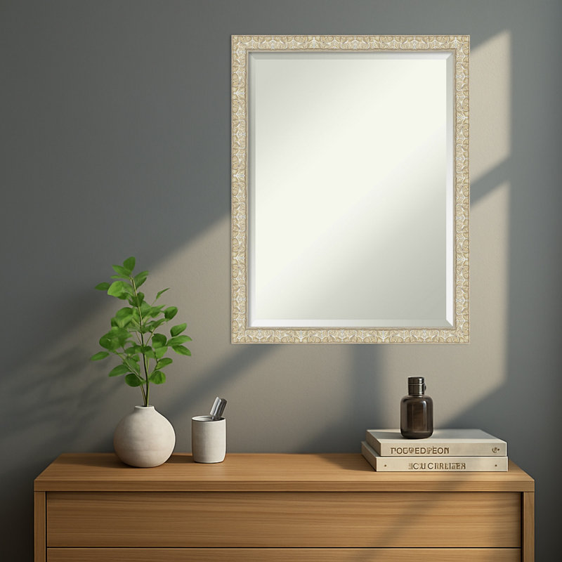 Miroir mural Lila, 26,5 po x 20,5 po, Argent argent