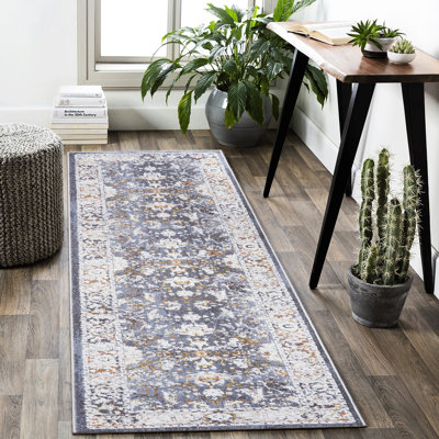 Stain Blue Area Rug - Non-Shedding For Office, Nursery, Bedroom Bedroom, Entryway, Office
